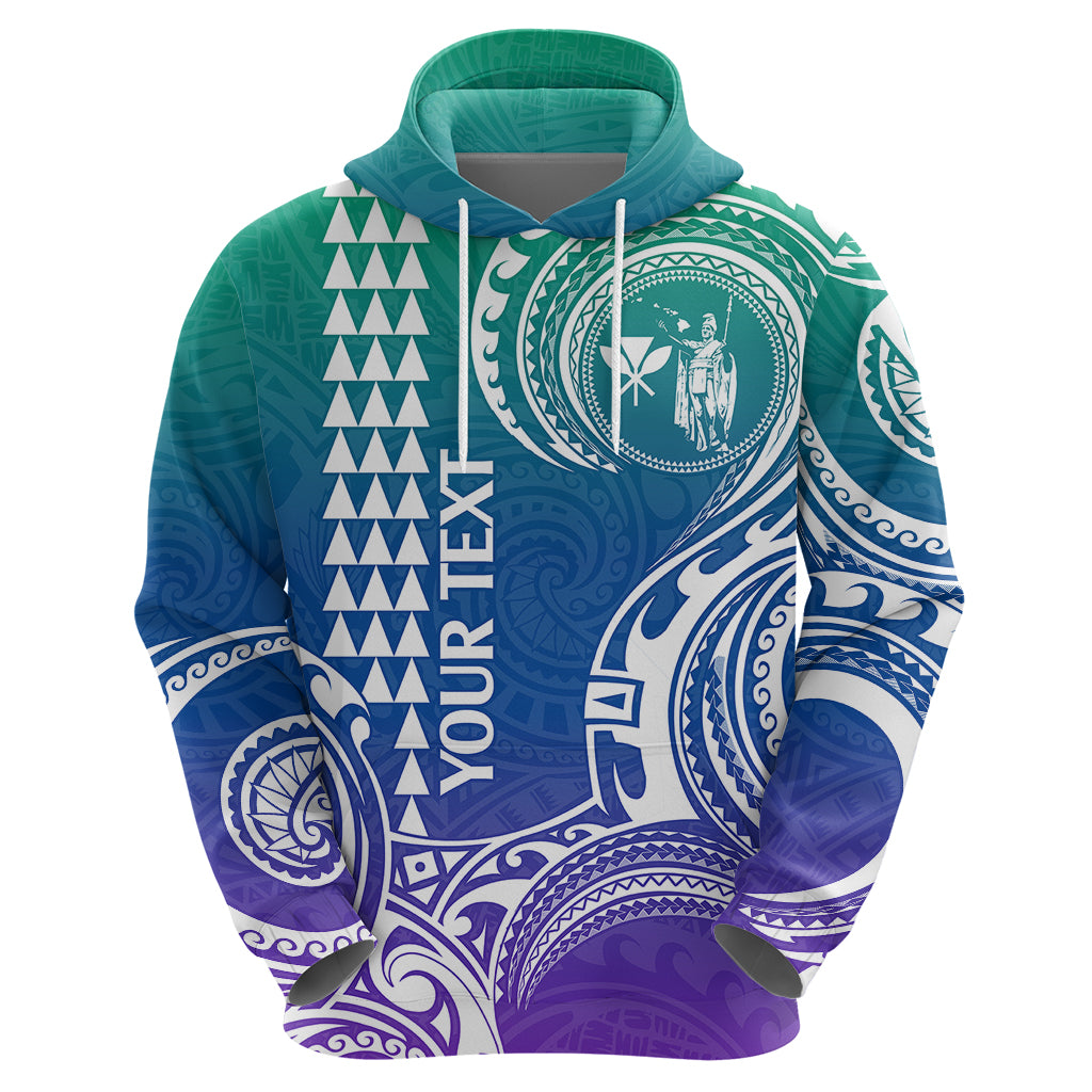Custom Hawaii Hoodie Paradise of the Pacific Tribal Kakau for King Kamehameha Day - Gradient LT9