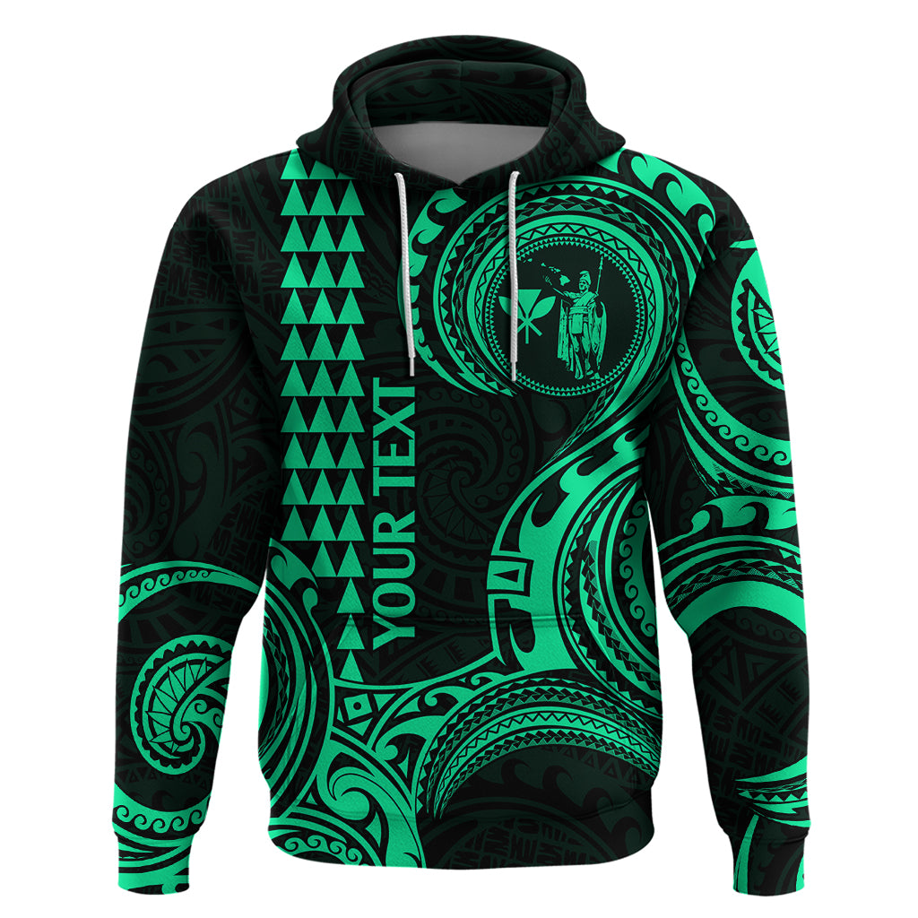Custom Hawaii Hoodie Paradise of the Pacific Tribal Kakau for King Kamehameha Day - Green LT9