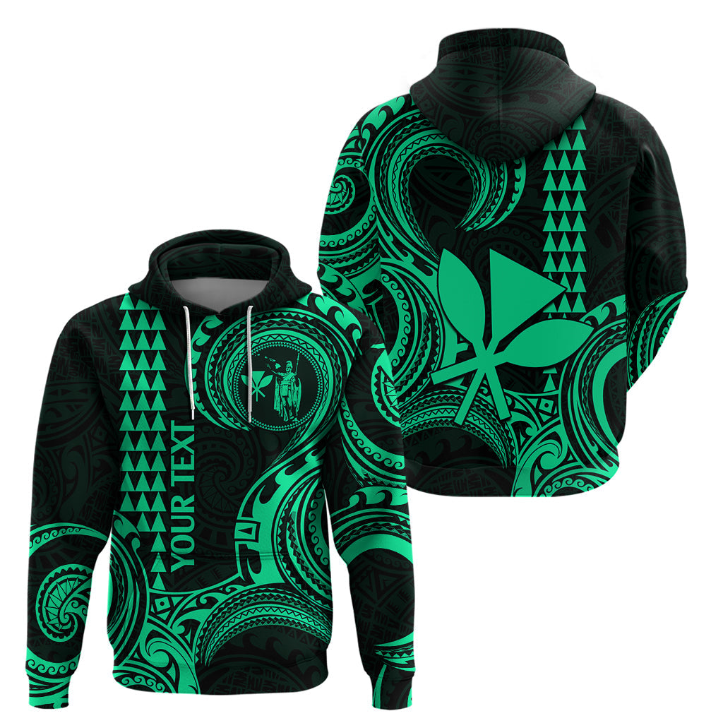 Custom Hawaii Hoodie Paradise of the Pacific Tribal Kakau for King Kamehameha Day - Green LT9