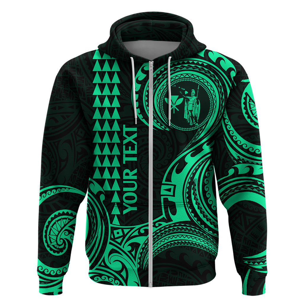 Custom Hawaii Hoodie Paradise of the Pacific Tribal Kakau for King Kamehameha Day - Green LT9