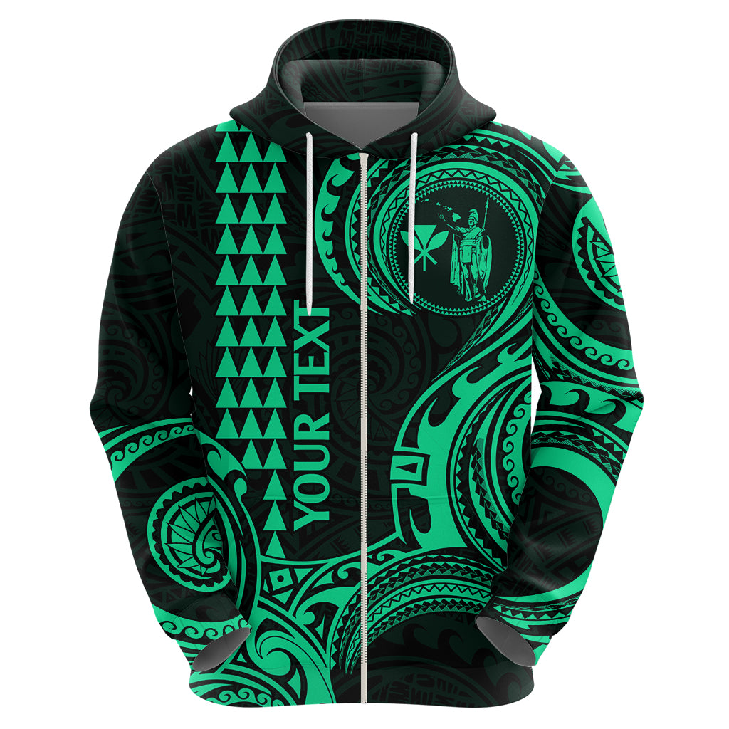 Custom Hawaii Hoodie Paradise of the Pacific Tribal Kakau for King Kamehameha Day - Green LT9