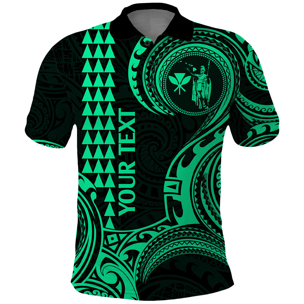 Custom Hawaii Polo Shirt Paradise of the Pacific Tribal Kakau for King Kamehameha Day - Green LT9