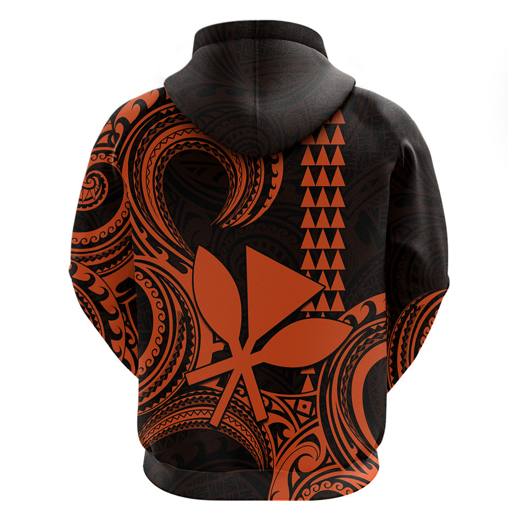 Custom Hawaii Hoodie Paradise of the Pacific Tribal Kakau for King Kamehameha Day - Orange LT9