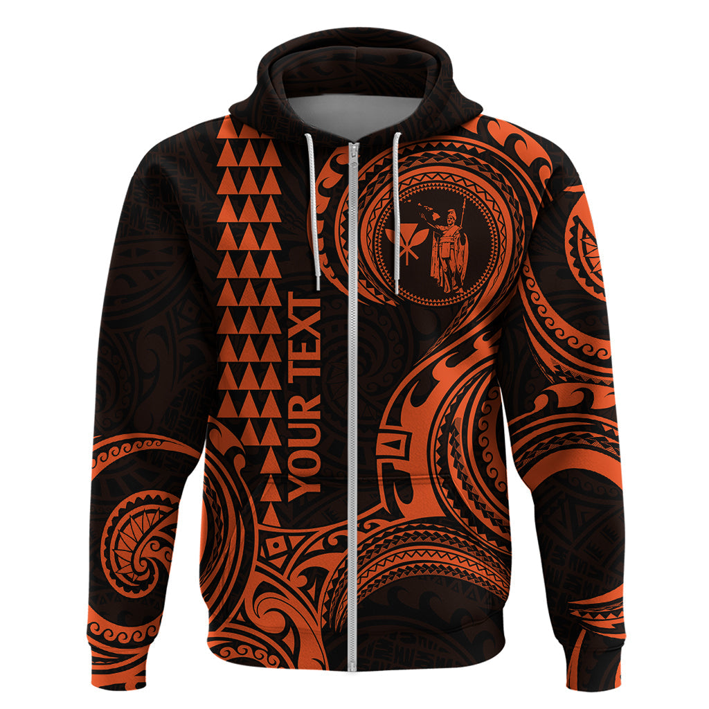Custom Hawaii Hoodie Paradise of the Pacific Tribal Kakau for King Kamehameha Day - Orange LT9