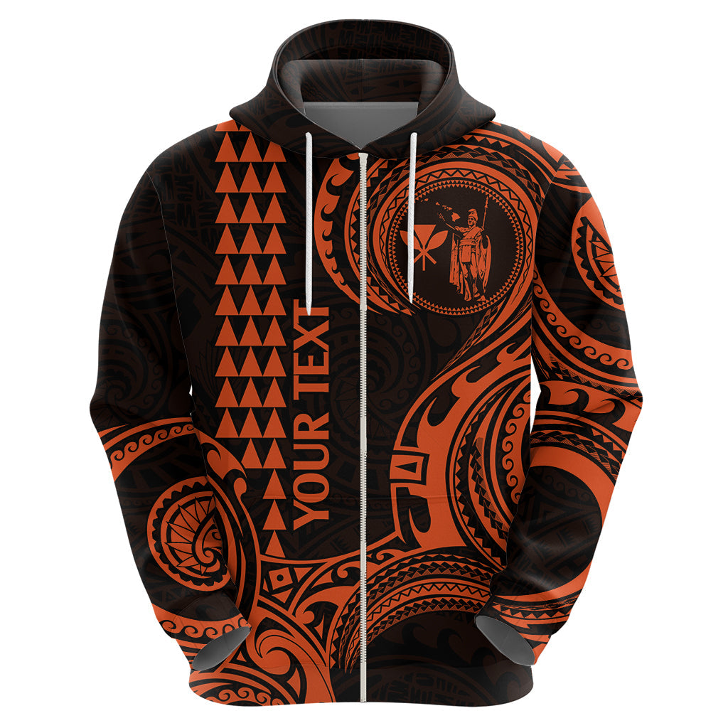 Custom Hawaii Hoodie Paradise of the Pacific Tribal Kakau for King Kamehameha Day - Orange LT9