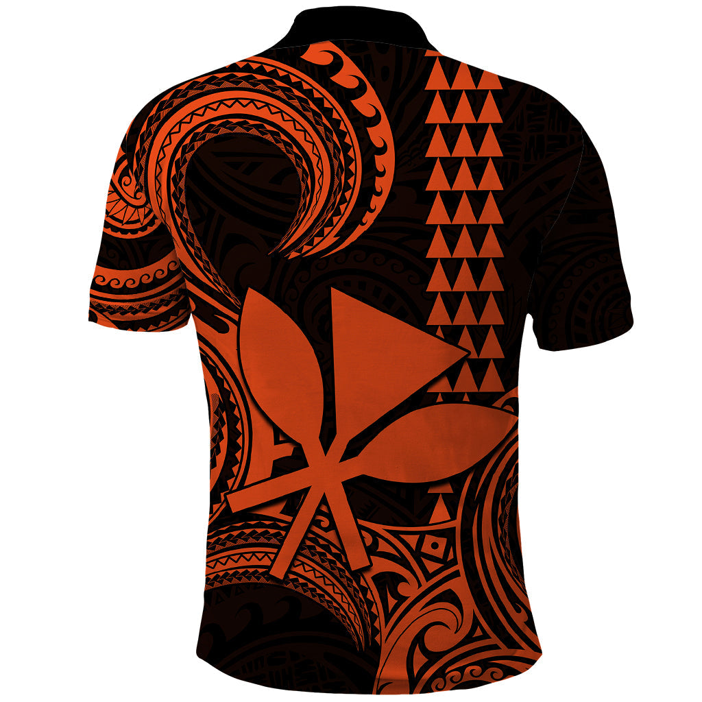 Custom Hawaii Polo Shirt Paradise of the Pacific Tribal Kakau for King Kamehameha Day - Orange LT9