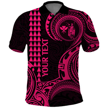 Custom Hawaii Polo Shirt Paradise of the Pacific Tribal Kakau for King Kamehameha Day - Pink LT9