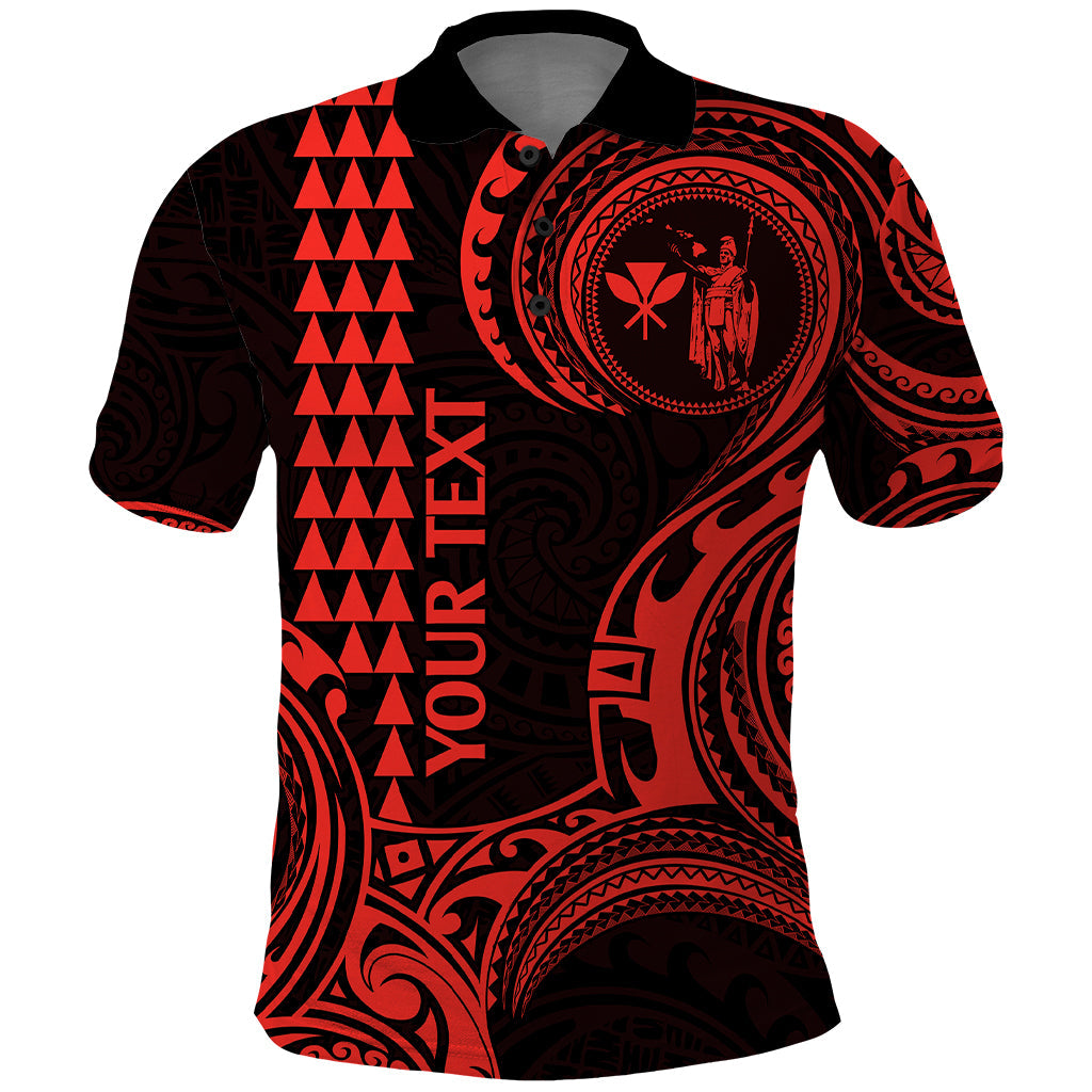 Custom Hawaii Polo Shirt Paradise of the Pacific Tribal Kakau for King Kamehameha Day - Red LT9