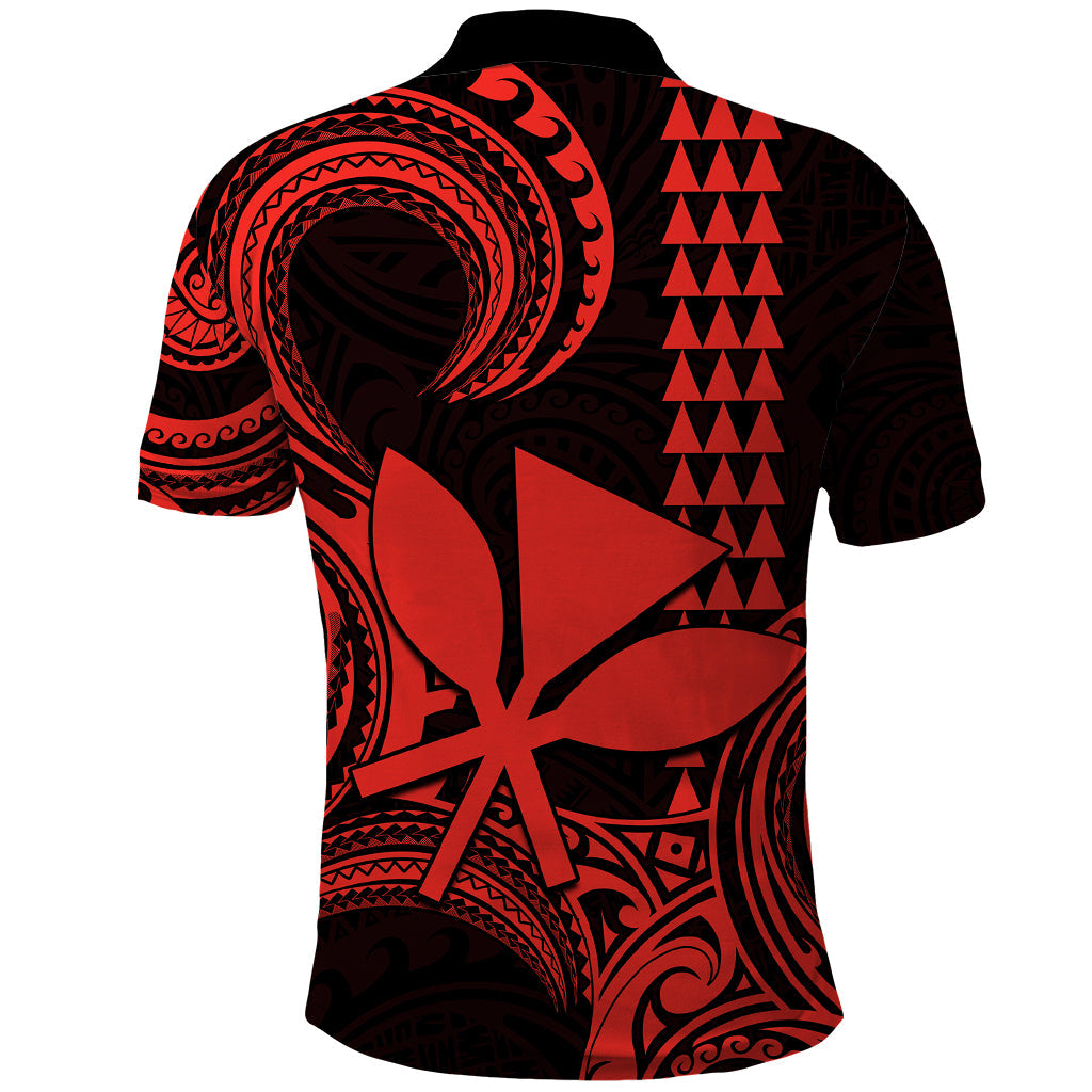 Custom Hawaii Polo Shirt Paradise of the Pacific Tribal Kakau for King Kamehameha Day - Red LT9