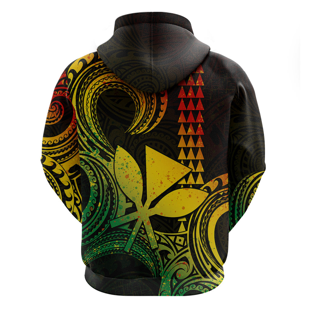 Custom Hawaii Hoodie Paradise of the Pacific Tribal Kakau for King Kamehameha Day - Reggae LT9