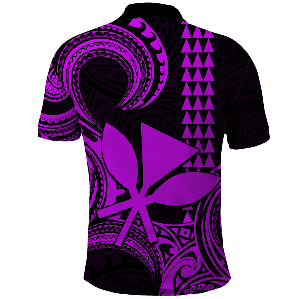 Custom Hawaii Polo Shirt Paradise of the Pacific Tribal Kakau for King Kamehameha Day - Purple LT9