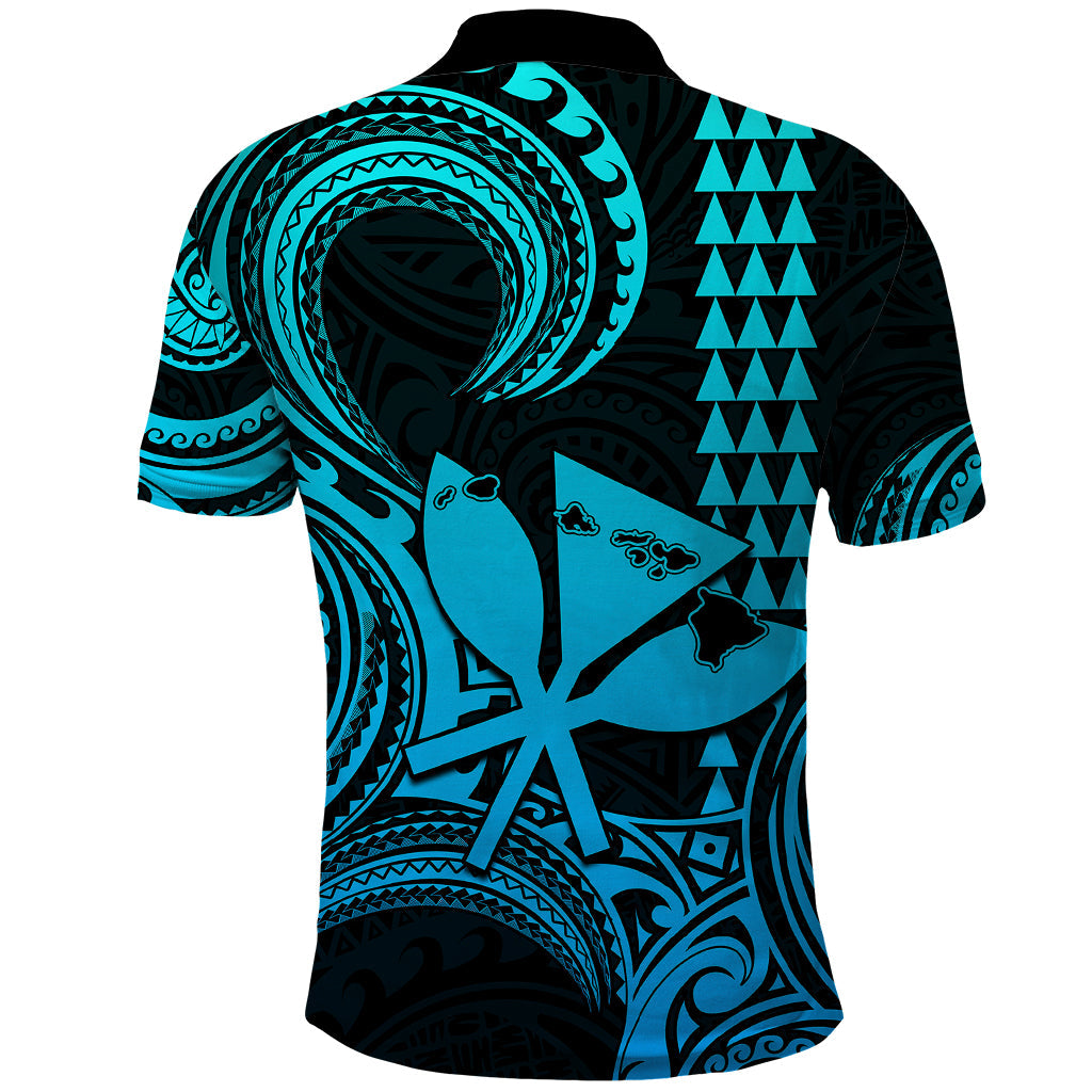 Custom Happy King Kamehameha Day Hawaii Polo Shirt Paradise of the Pacific Tribal Kakau with Kanaka Maoli - Aqua LT9