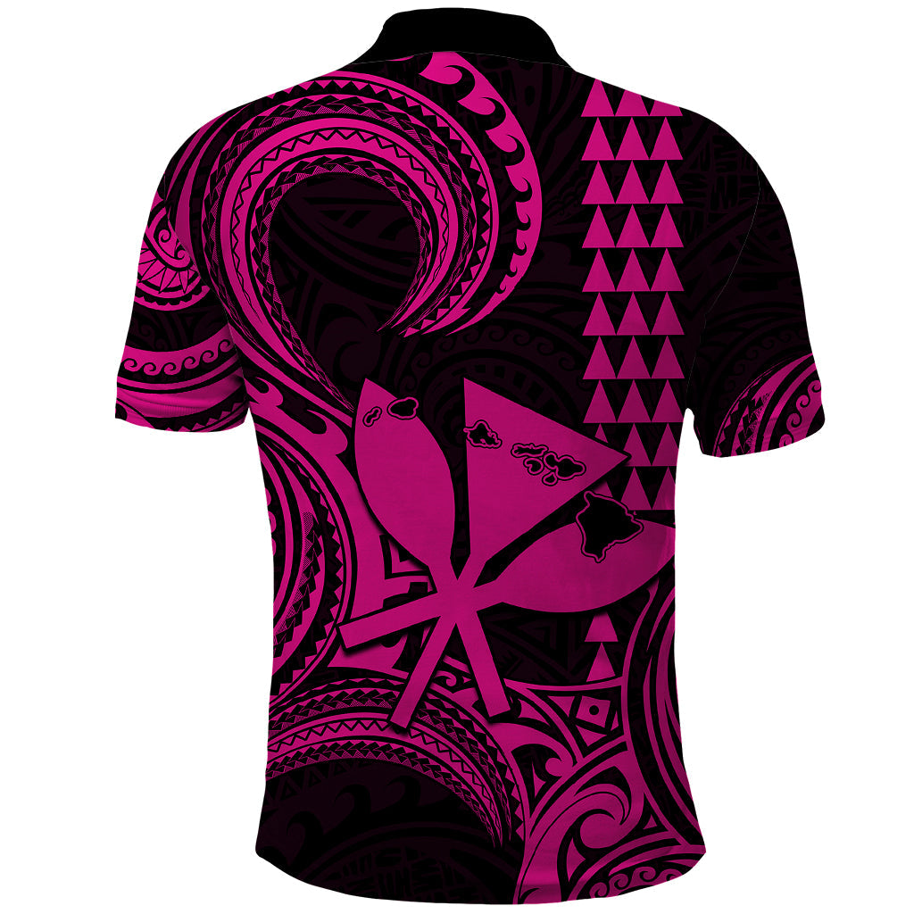 Custom Happy King Kamehameha Day Hawaii Polo Shirt Paradise of the Pacific Tribal Kakau with Kanaka Maoli - Pink LT9