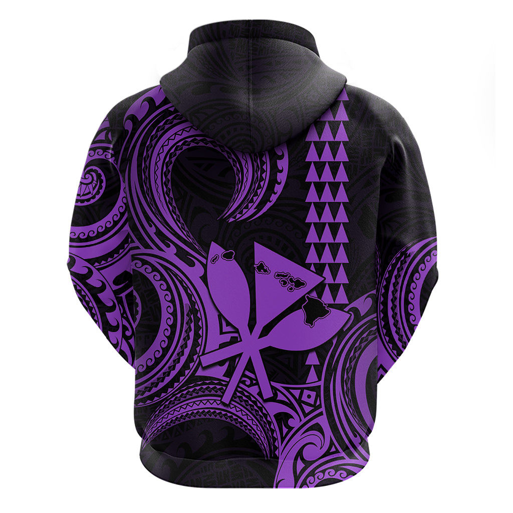 Custom Happy King Kamehameha Day Hawaii Hoodie Paradise of the Pacific Tribal Kakau with Kanaka Maoli - Purple LT9