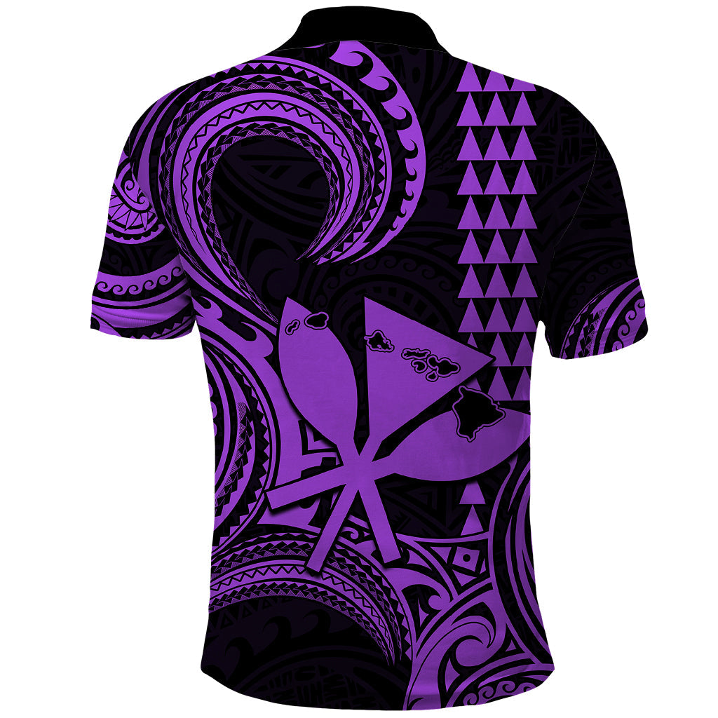 Custom Happy King Kamehameha Day Hawaii Polo Shirt Paradise of the Pacific Tribal Kakau with Kanaka Maoli - Purple LT9