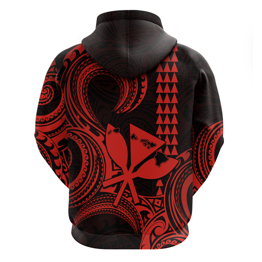 Custom Happy King Kamehameha Day Hawaii Hoodie Paradise of the Pacific Tribal Kakau with Kanaka Maoli - Red LT9