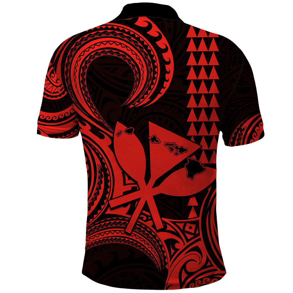 Custom Happy King Kamehameha Day Hawaii Polo Shirt Paradise of the Pacific Tribal Kakau with Kanaka Maoli - Red LT9