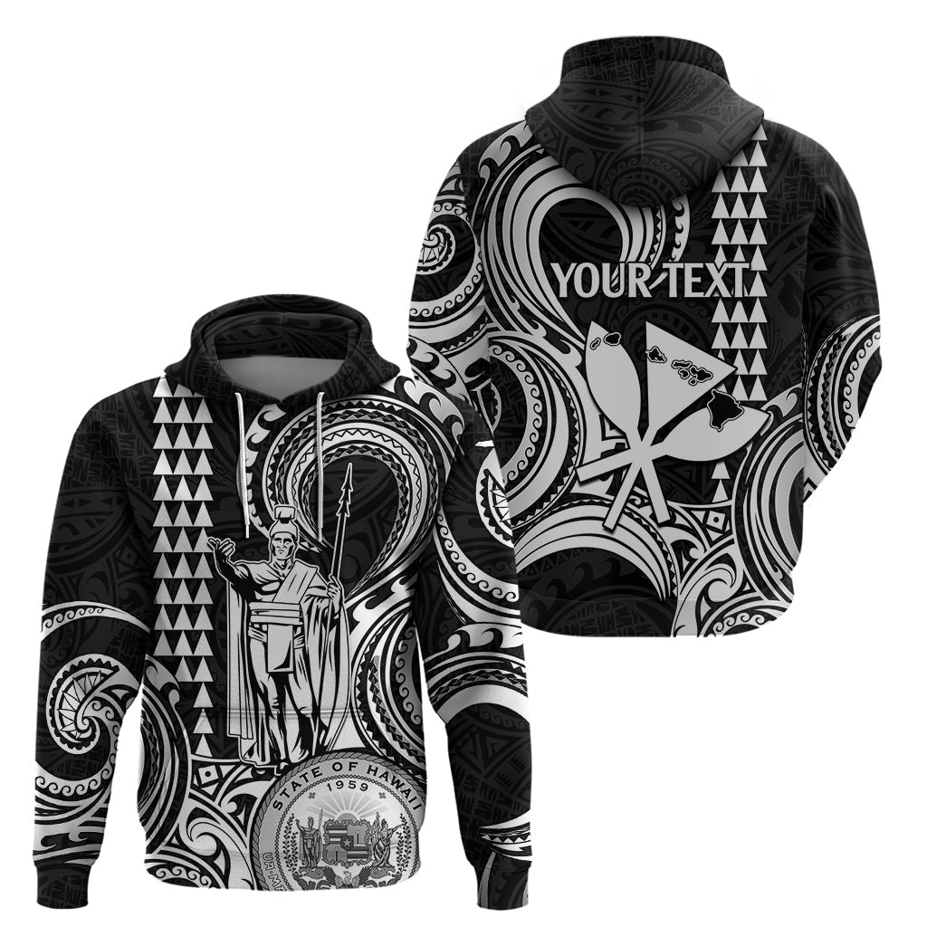Custom Happy King Kamehameha Day Hawaii Hoodie Paradise of the Pacific Tribal Kakau with Kanaka Maoli - White LT9
