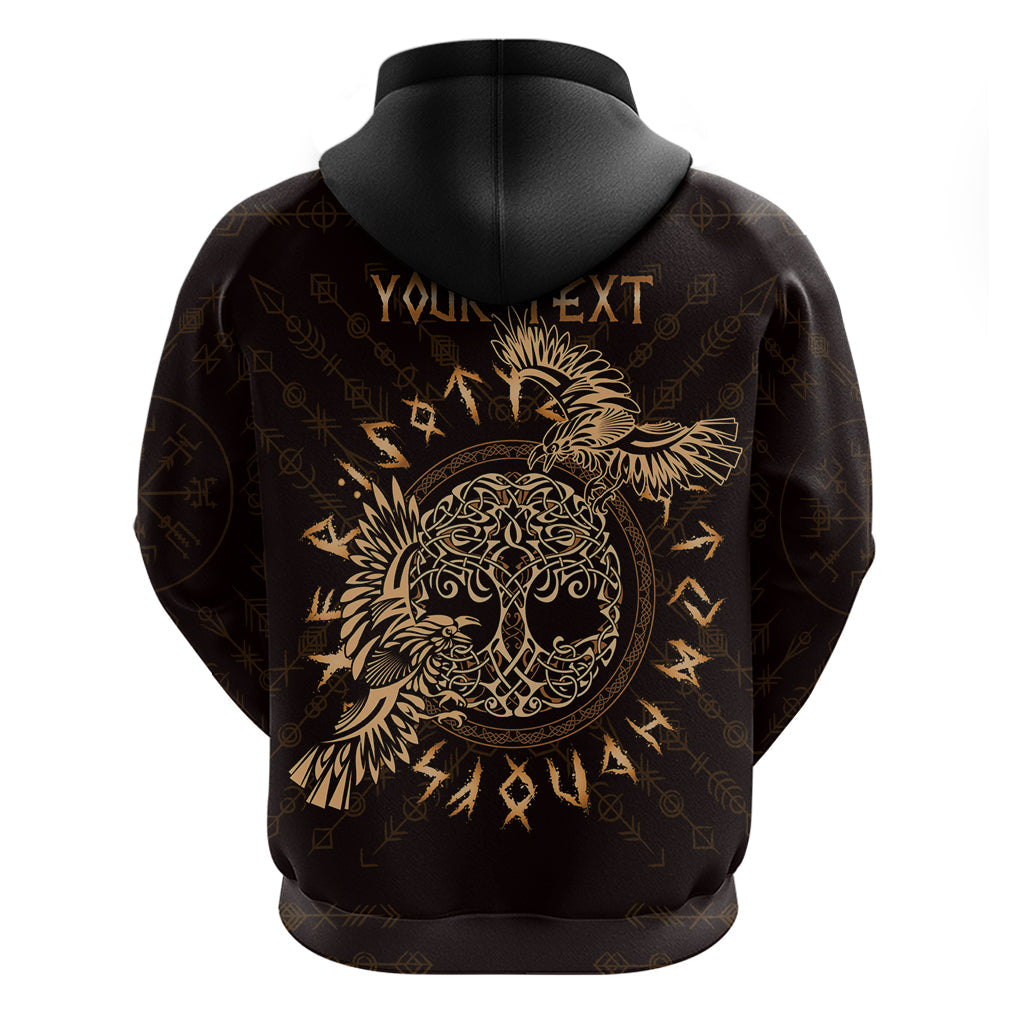 Personalized Odin's Celtic Raven Hoodie Gold Scandinavian Tattoo LT9