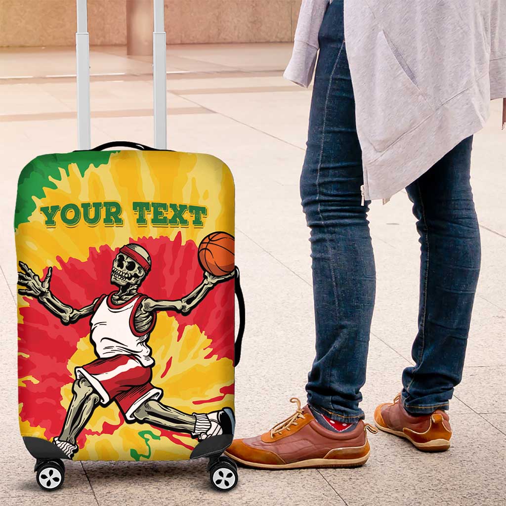 Lithuania Basketball Skeleton Personalized Luggage Cover Skullman Lithuania Tie Dye LT9
