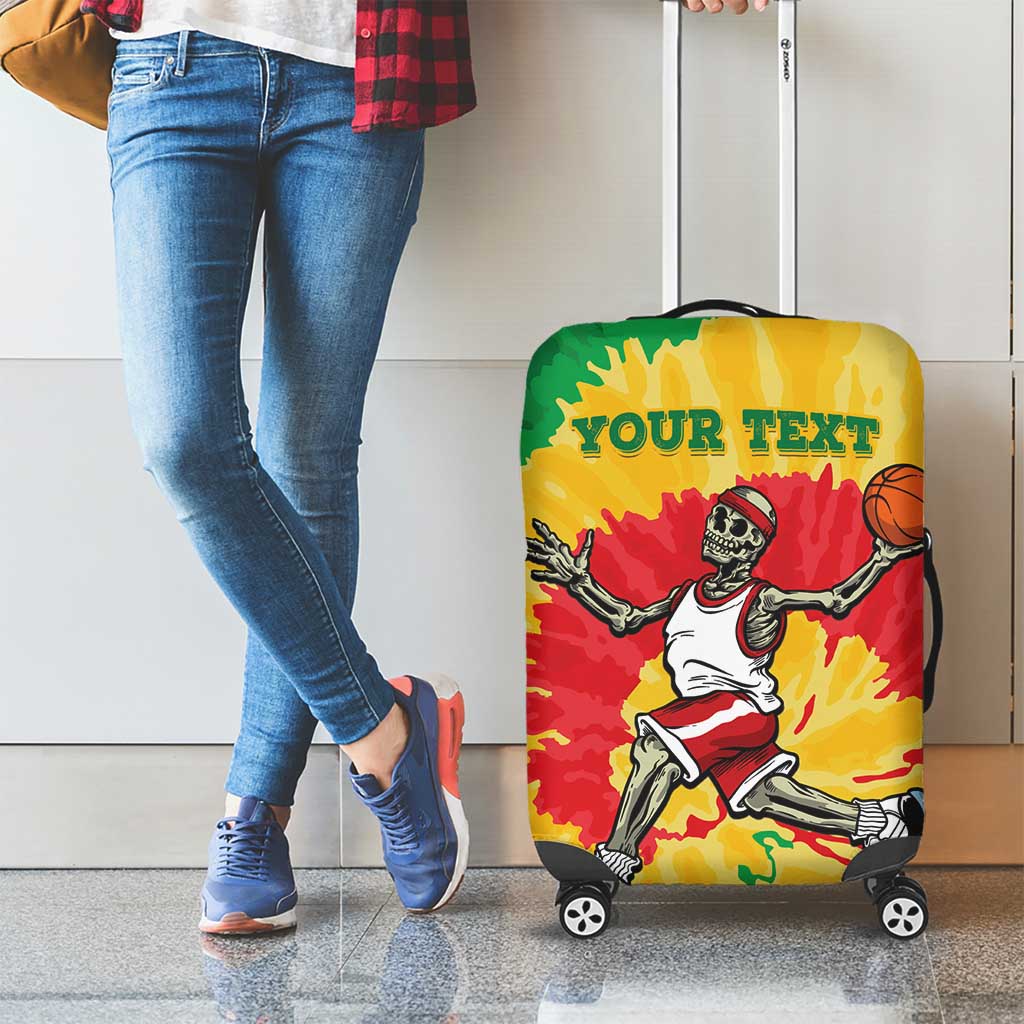 Lithuania Basketball Skeleton Personalized Luggage Cover Skullman Lithuania Tie Dye LT9