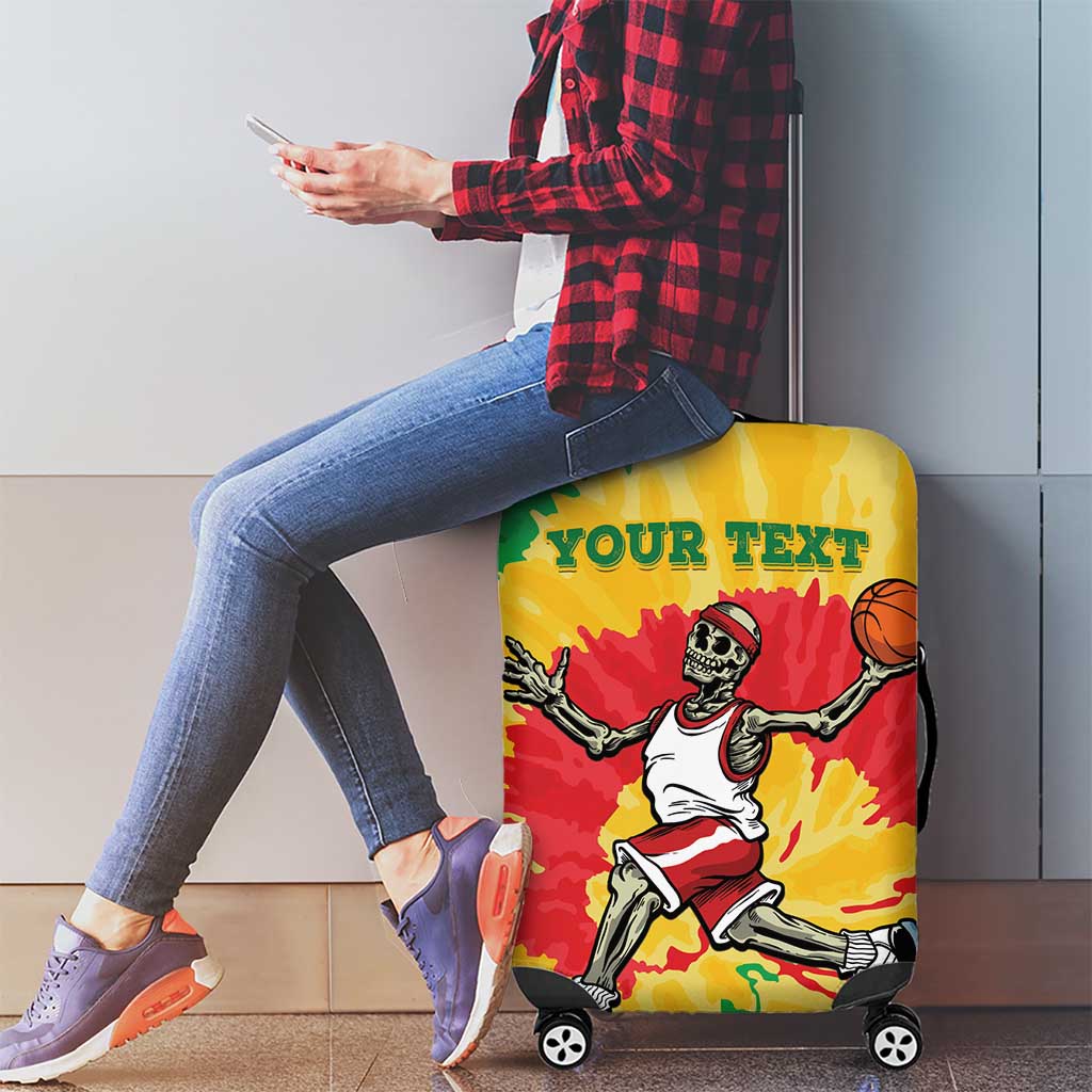 Lithuania Basketball Skeleton Personalized Luggage Cover Skullman Lithuania Tie Dye LT9