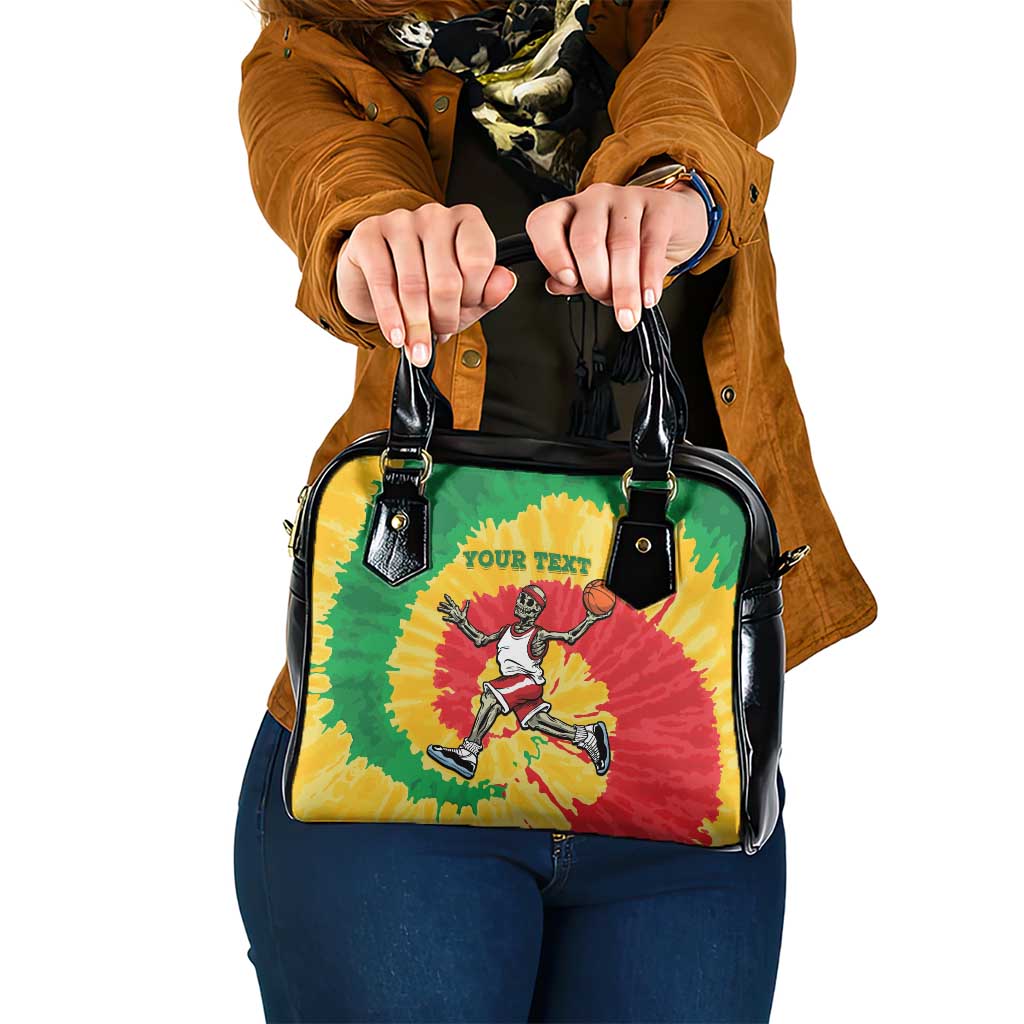 Lithuania Basketball Skeleton Personalized Shoulder Handbag Skullman Lithuania Tie Dye LT9