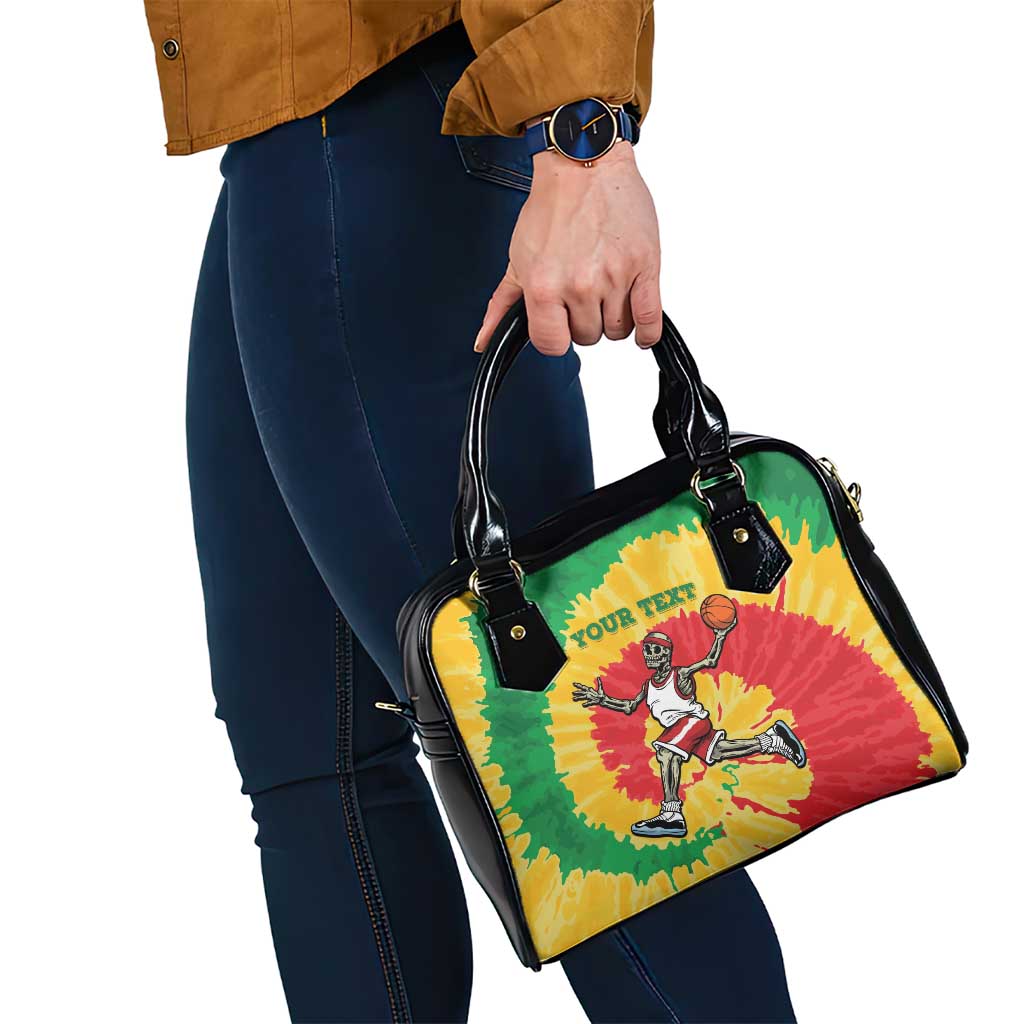 Lithuania Basketball Skeleton Personalized Shoulder Handbag Skullman Lithuania Tie Dye LT9