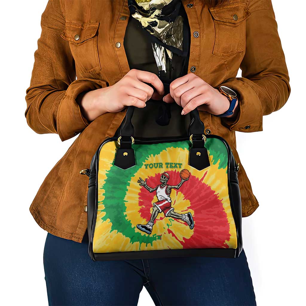 Lithuania Basketball Skeleton Personalized Shoulder Handbag Skullman Lithuania Tie Dye LT9