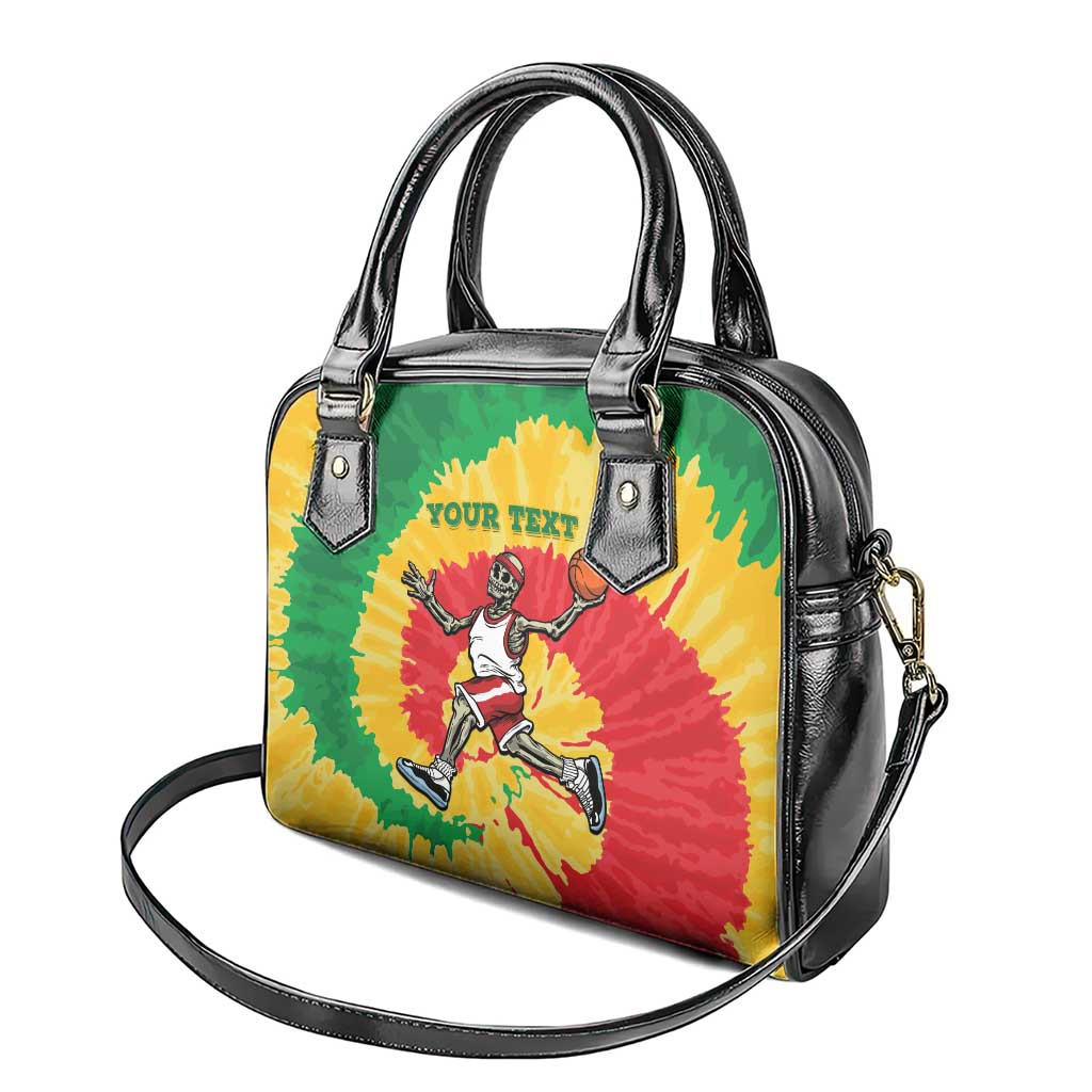 Lithuania Basketball Skeleton Personalized Shoulder Handbag Skullman Lithuania Tie Dye LT9