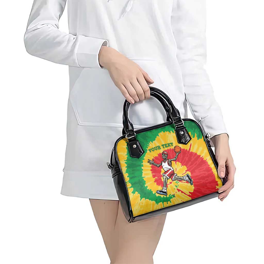 Lithuania Basketball Skeleton Personalized Shoulder Handbag Skullman Lithuania Tie Dye LT9