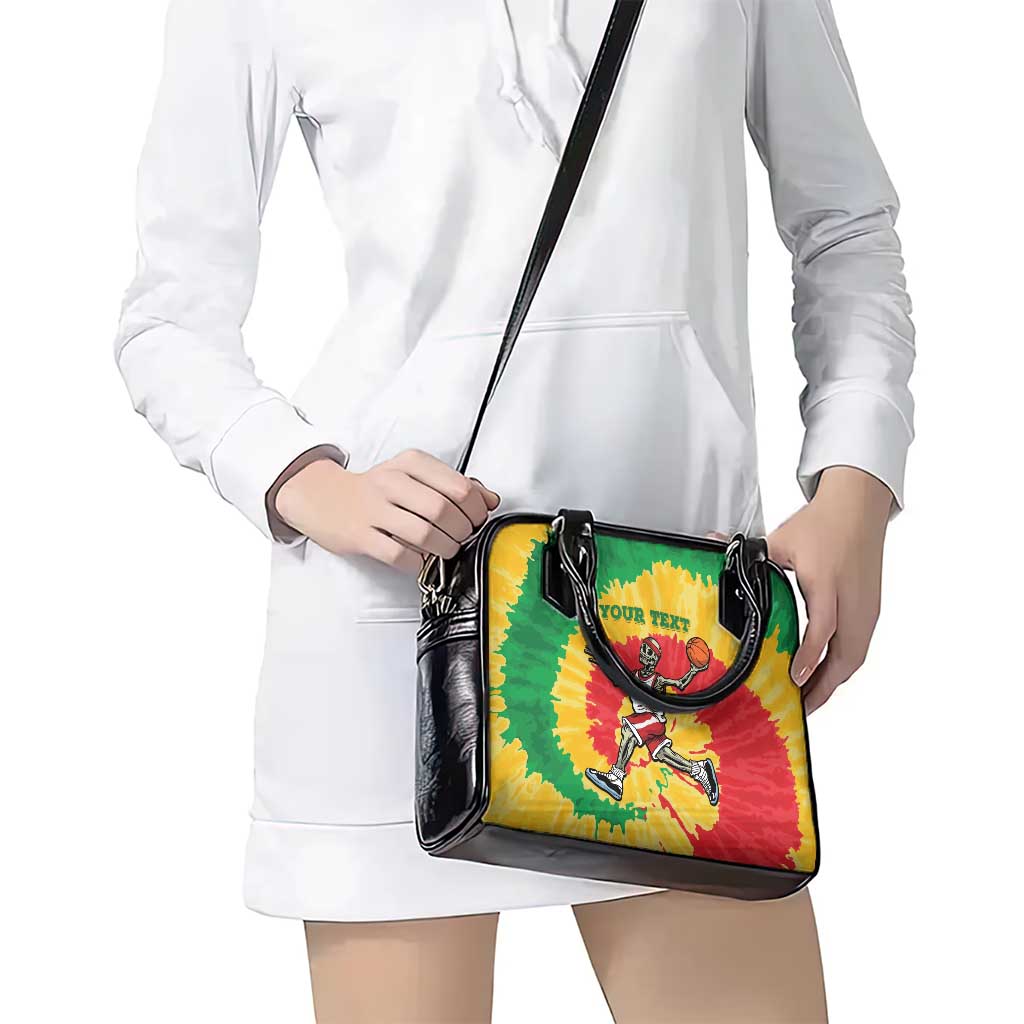 Lithuania Basketball Skeleton Personalized Shoulder Handbag Skullman Lithuania Tie Dye LT9