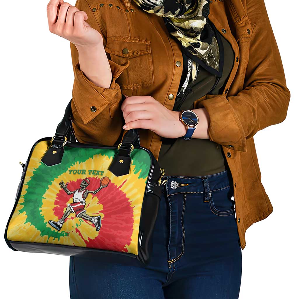 Lithuania Basketball Skeleton Personalized Shoulder Handbag Skullman Lithuania Tie Dye LT9