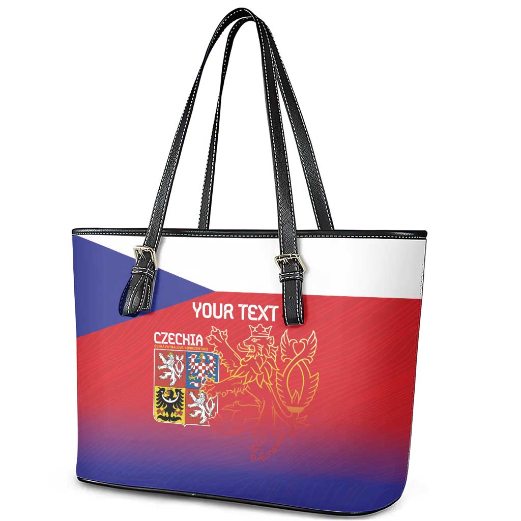Custom Czech Republic Leather Tote Bag Unique Double Tailed Lion LT9