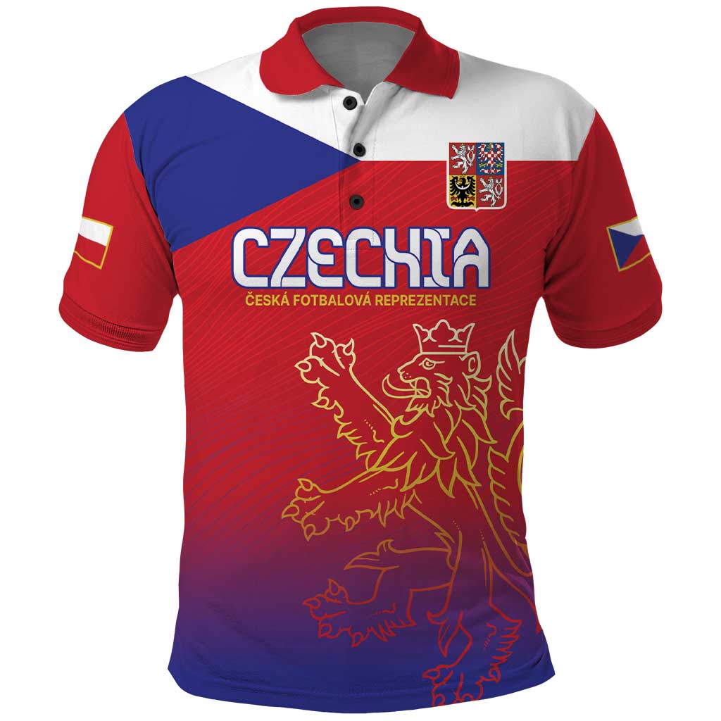 Custom Czech Republic Polo Shirt Unique Double Tailed Lion LT9