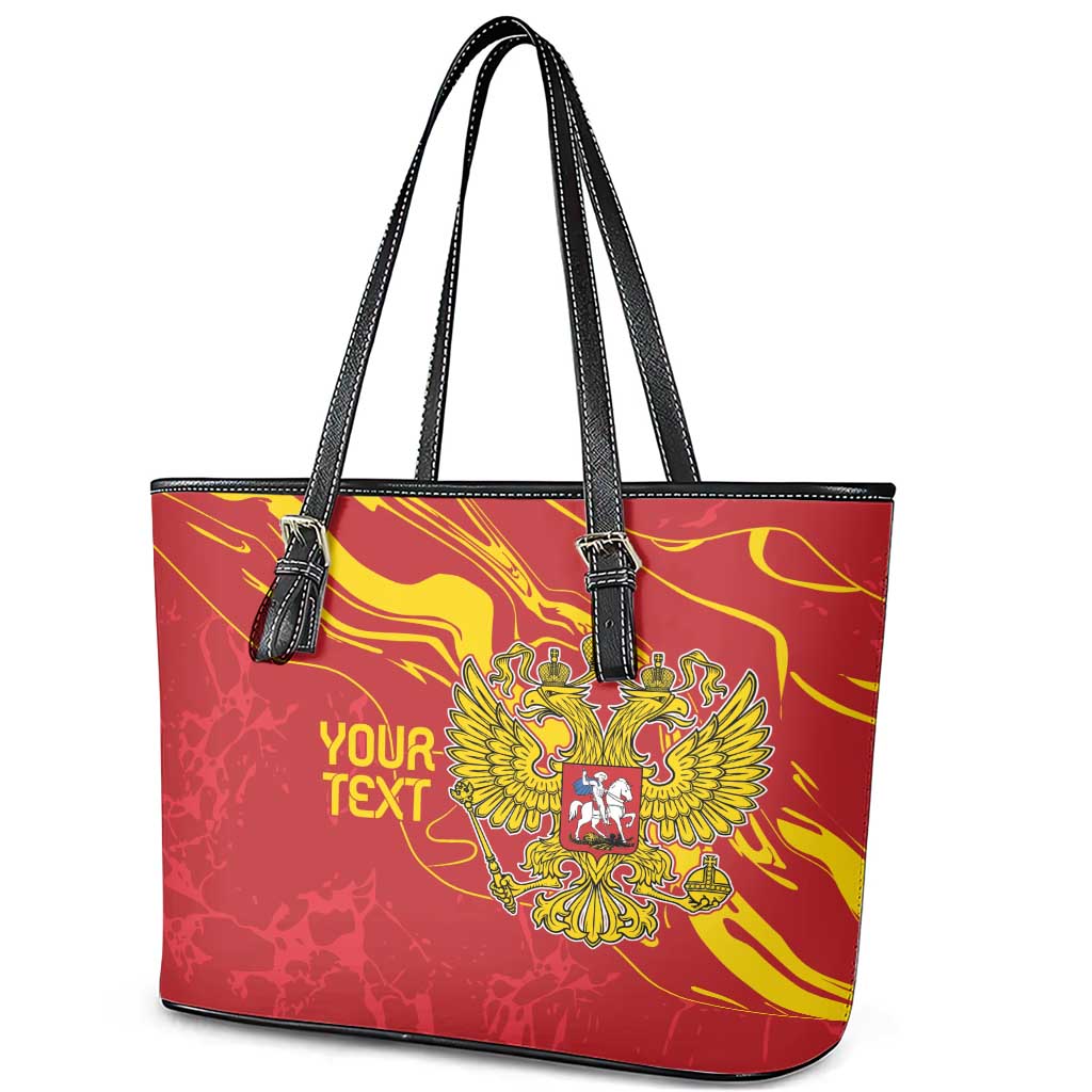 Custom Russia with Double-headed Eagle Leather Tote Bag LT9