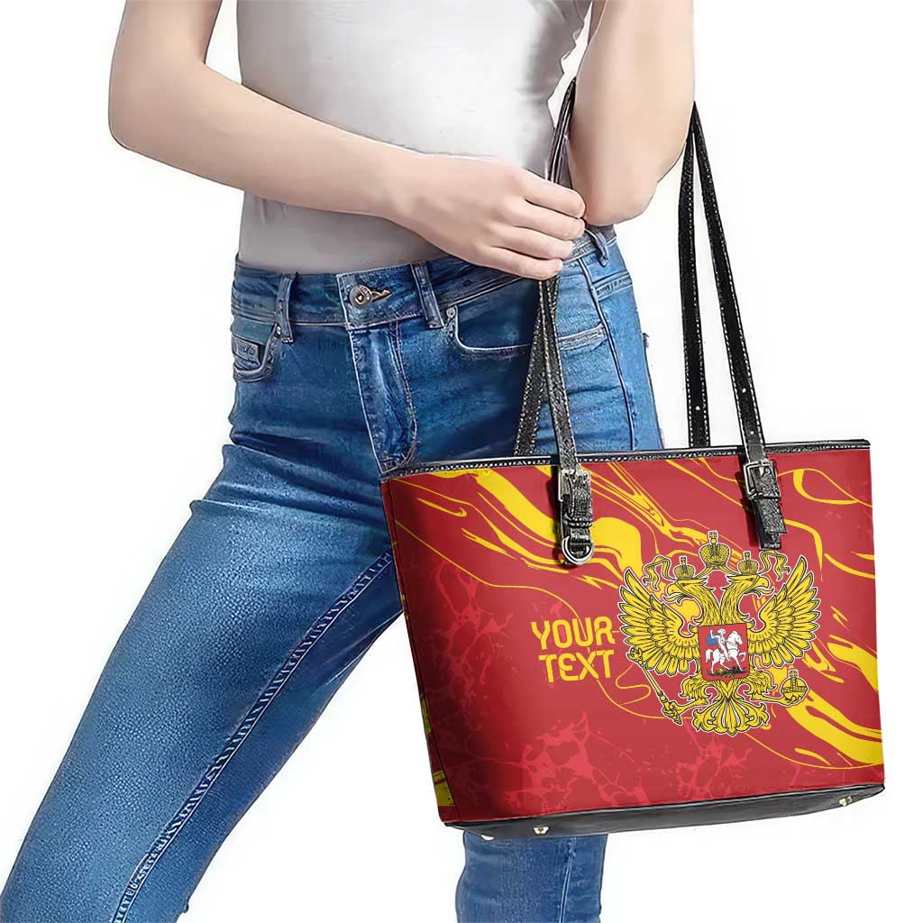 Custom Russia with Double-headed Eagle Leather Tote Bag LT9