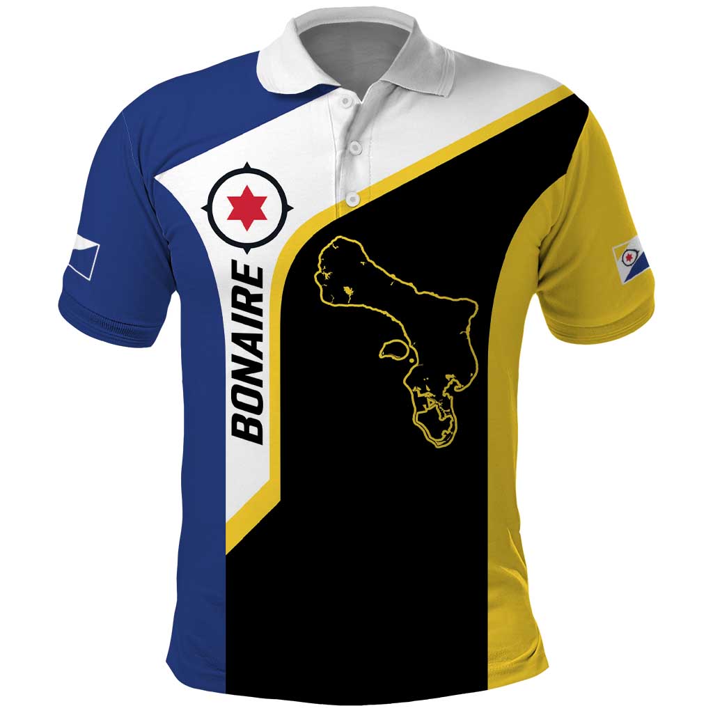 Caribbean Bonaire Personalized Polo Shirt Simple Flag Style LT9