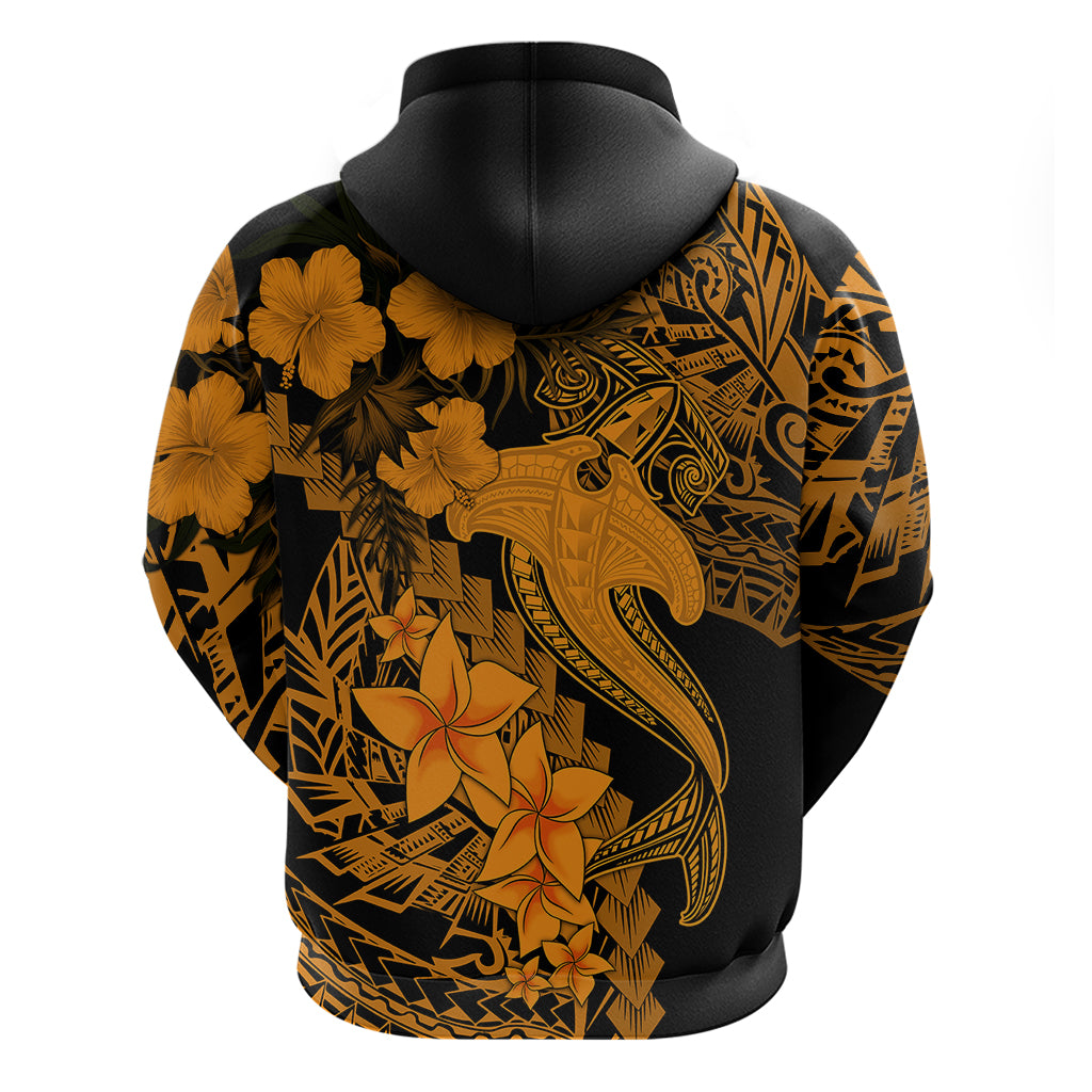 Aloha Hawaii Hoodie Hammerhead Shark Tattoo Polynesian Summer - Gold LT9