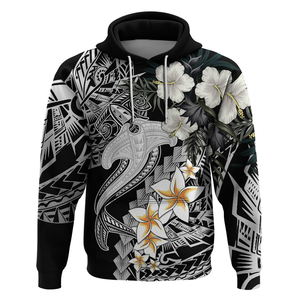 Aloha Hawaii Hoodie Hammerhead Shark Tattoo Polynesian Summer - White LT9