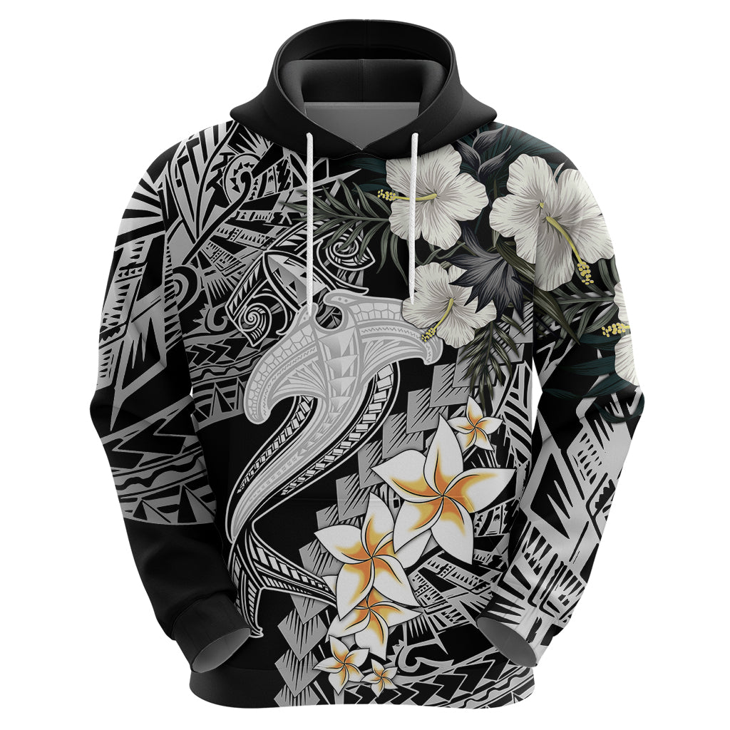 Aloha Hawaii Hoodie Hammerhead Shark Tattoo Polynesian Summer - White LT9