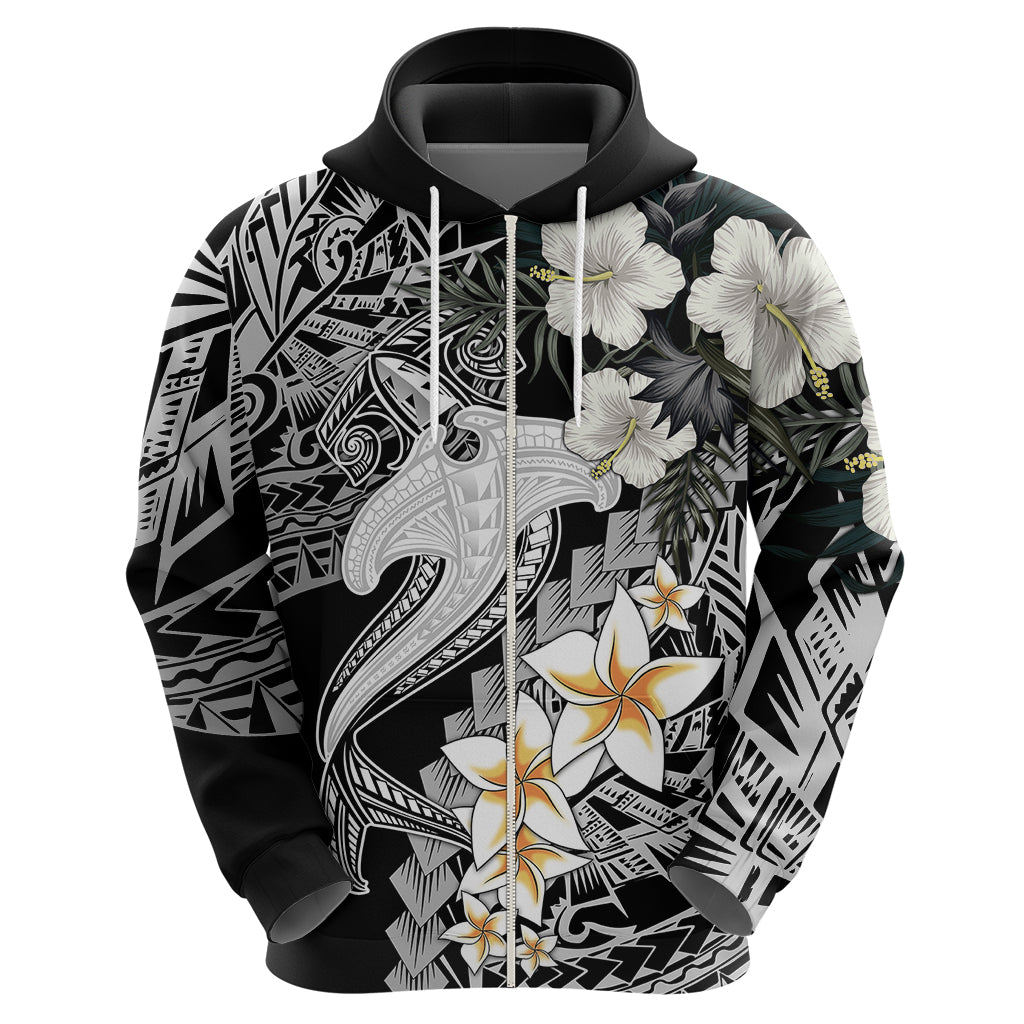 Aloha Hawaii Hoodie Hammerhead Shark Tattoo Polynesian Summer - White LT9