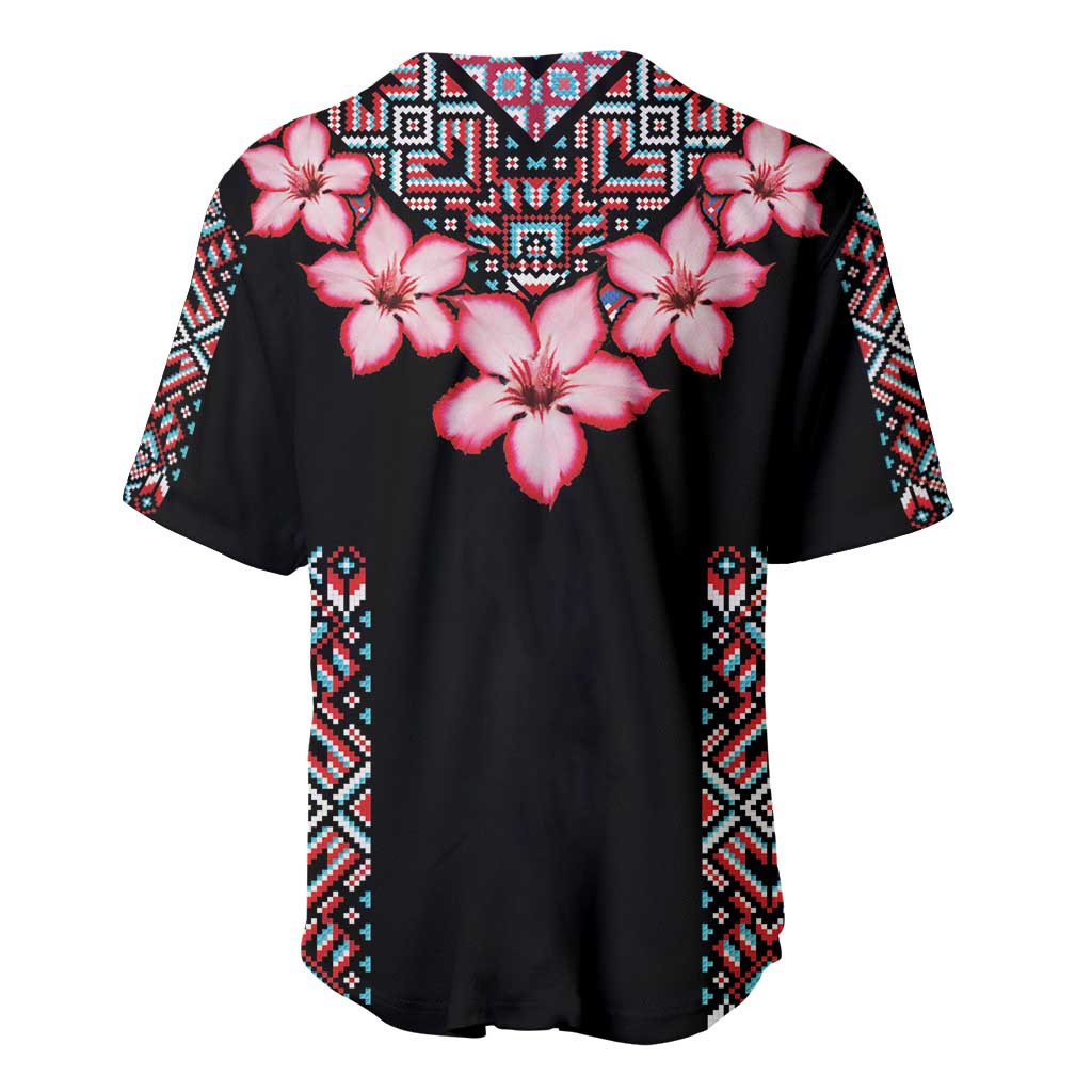 Afro Adenium Multiflorum Flowers Baseball Jersey Mix Native Tribal Pattern LT9