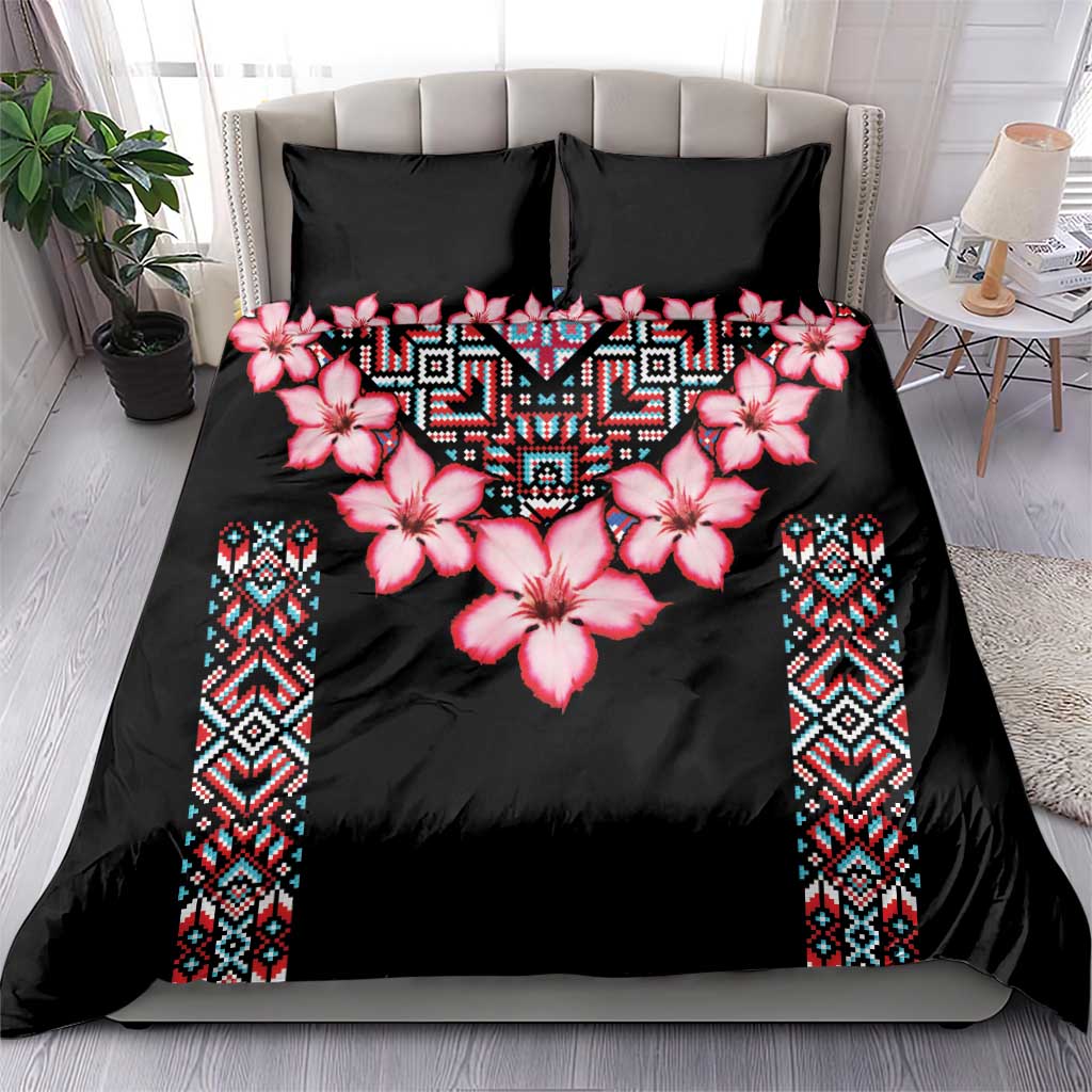 Afro Adenium Multiflorum Flowers Bedding Set Mix Native Tribal Pattern LT9