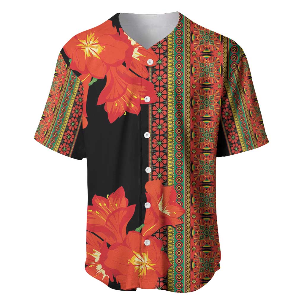 Afro Beauty Clivia Miniata Flowers Baseball Jersey LT9
