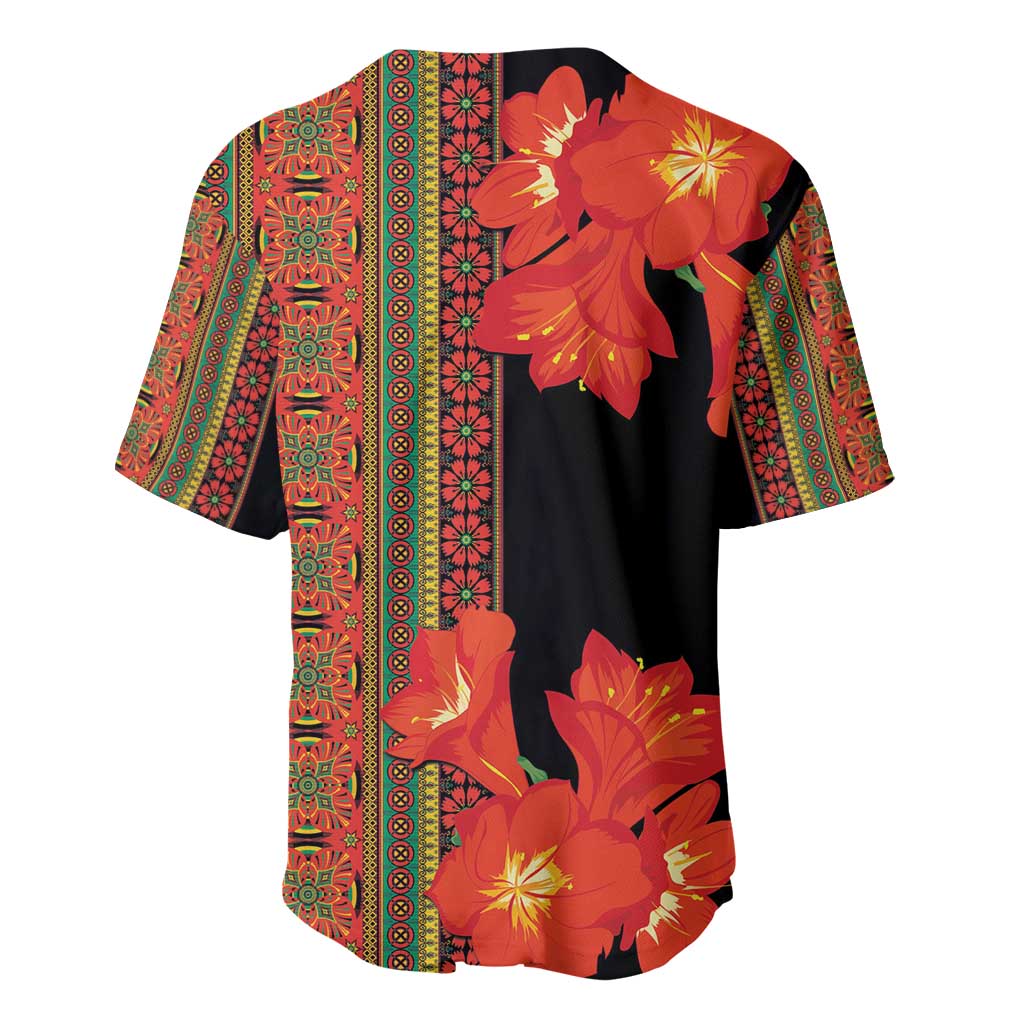 Afro Beauty Clivia Miniata Flowers Baseball Jersey LT9