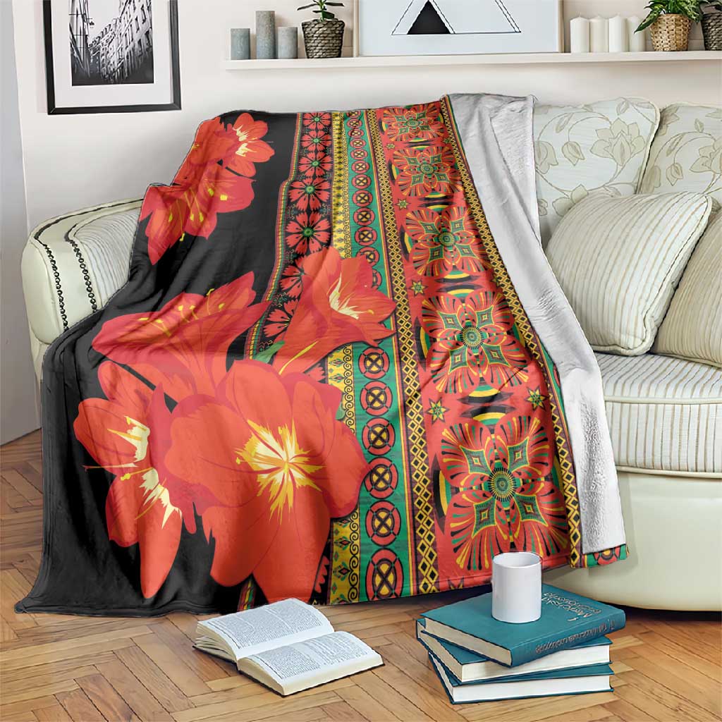 Afro Beauty Clivia Miniata Flowers Blanket LT9
