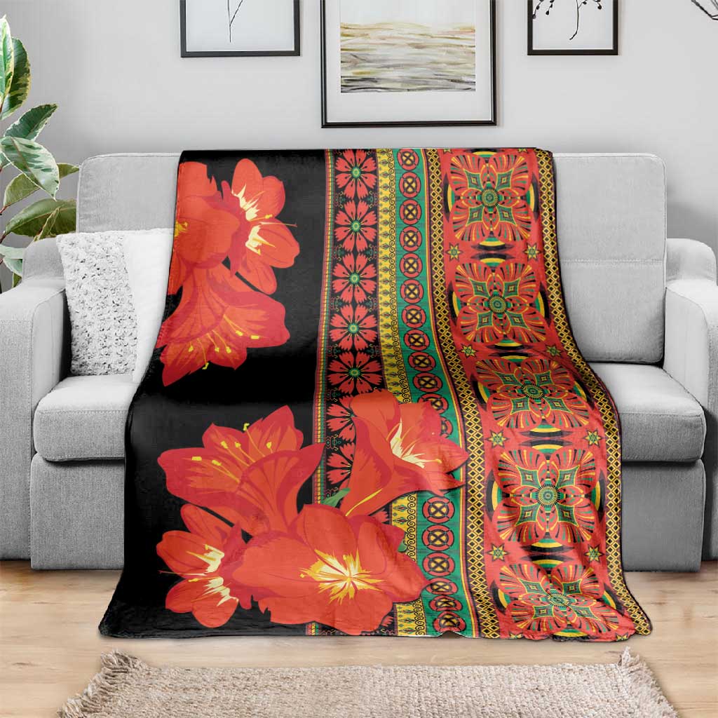 Afro Beauty Clivia Miniata Flowers Blanket LT9