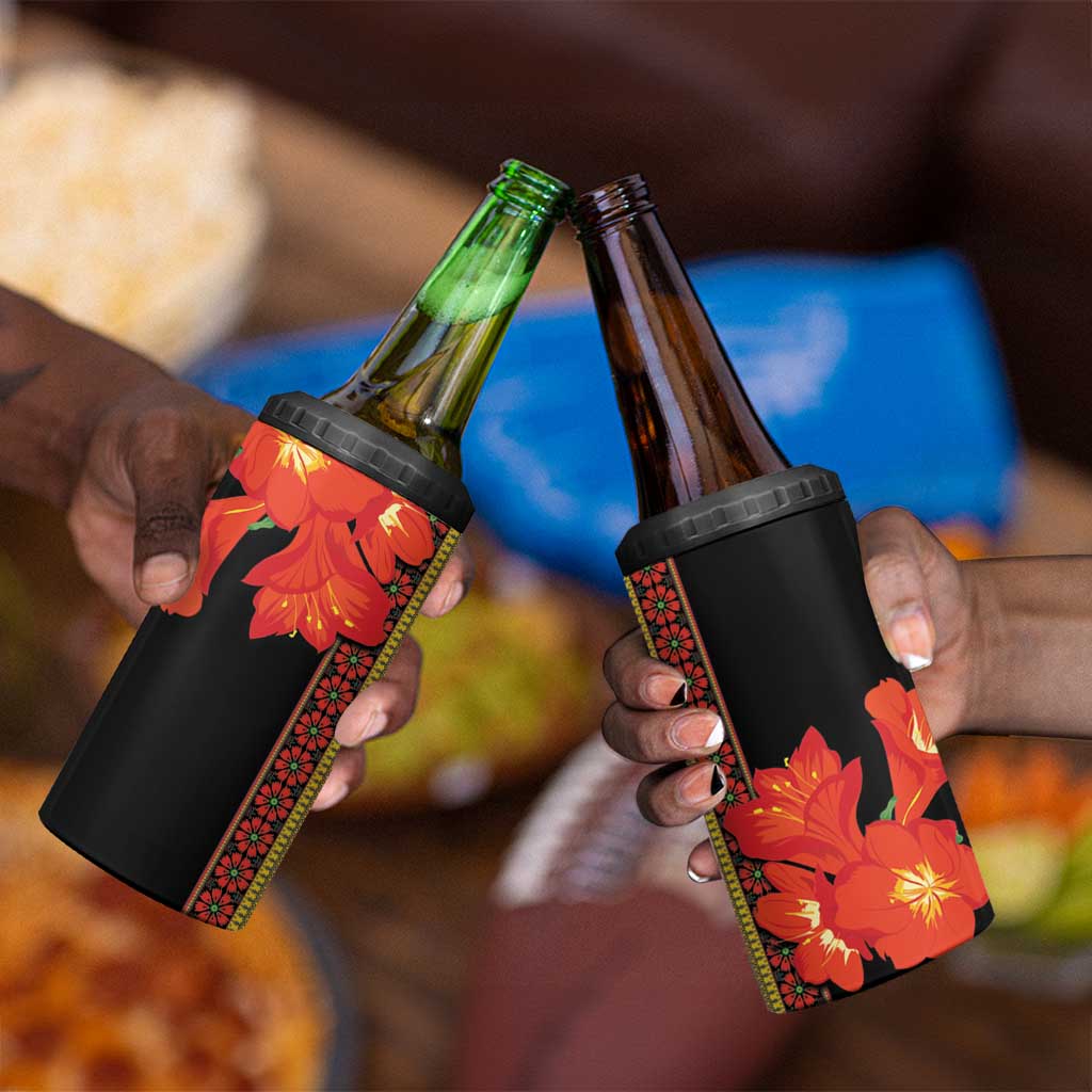 Afro Beauty Clivia Miniata Flowers 4 in 1 Can Cooler Tumbler LT9