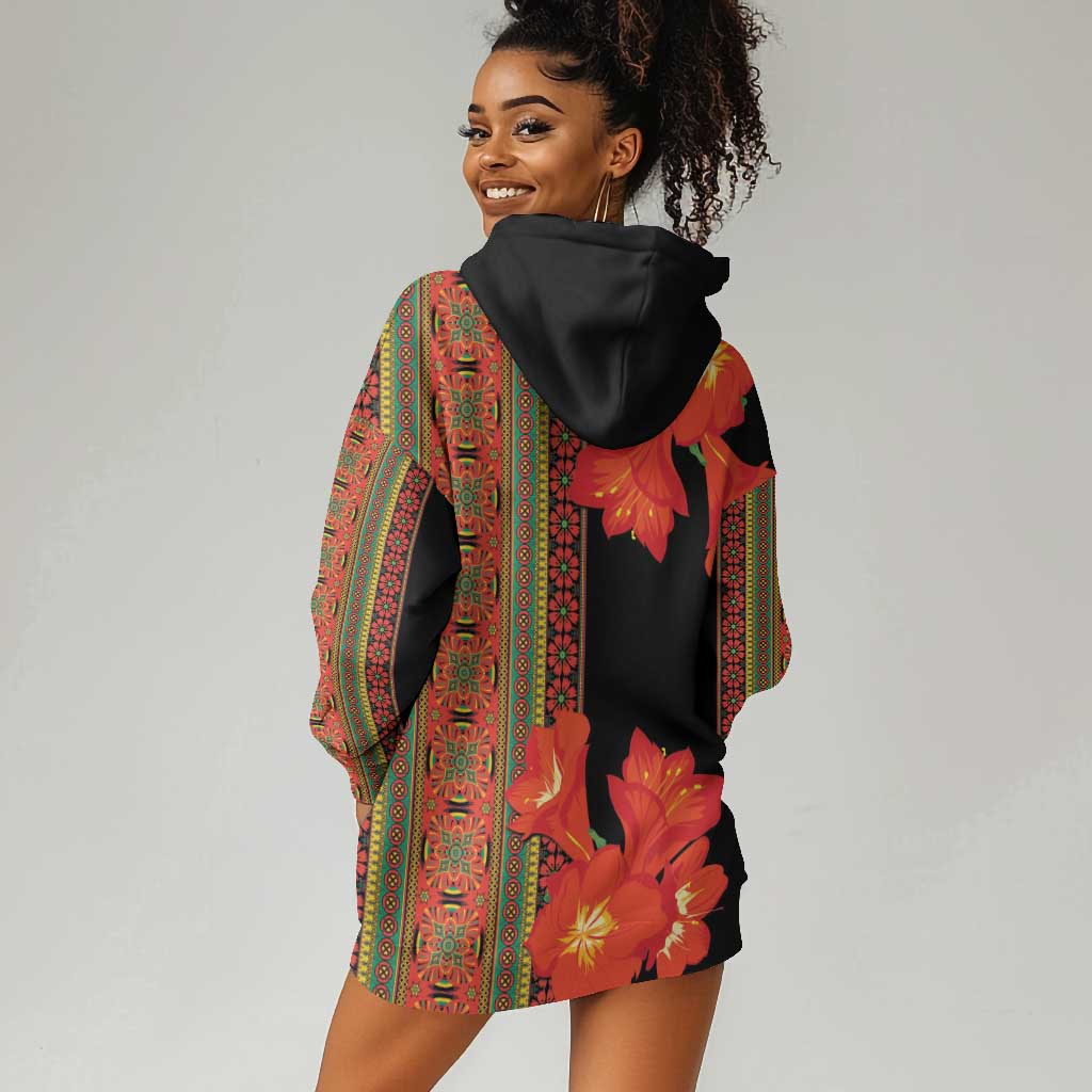 Afro Beauty Clivia Miniata Flowers Hoodie Dress LT9